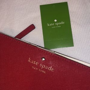 Red leather mikas pond stacy Kate Spade wallet